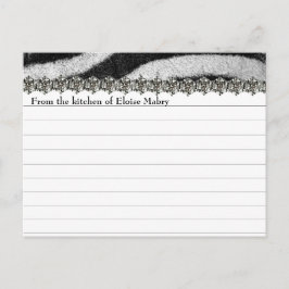 Zebra Rhinestone Kolla Personlig Receptkort Vykort