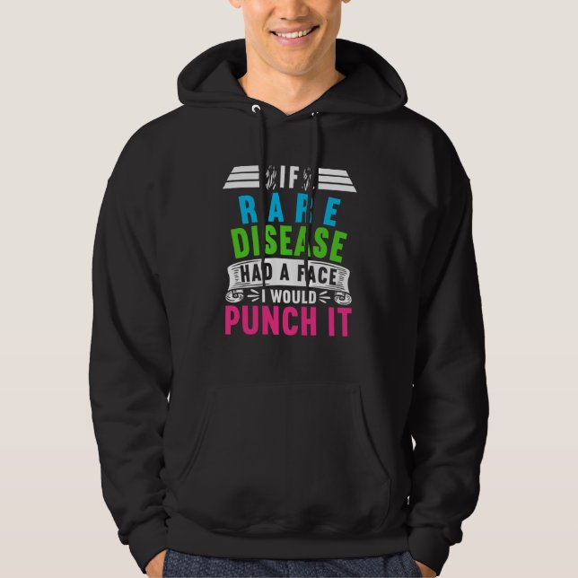 Zebra Ribbon I If Rare Diseases Had A Face I Would Hoodie (Framsida)