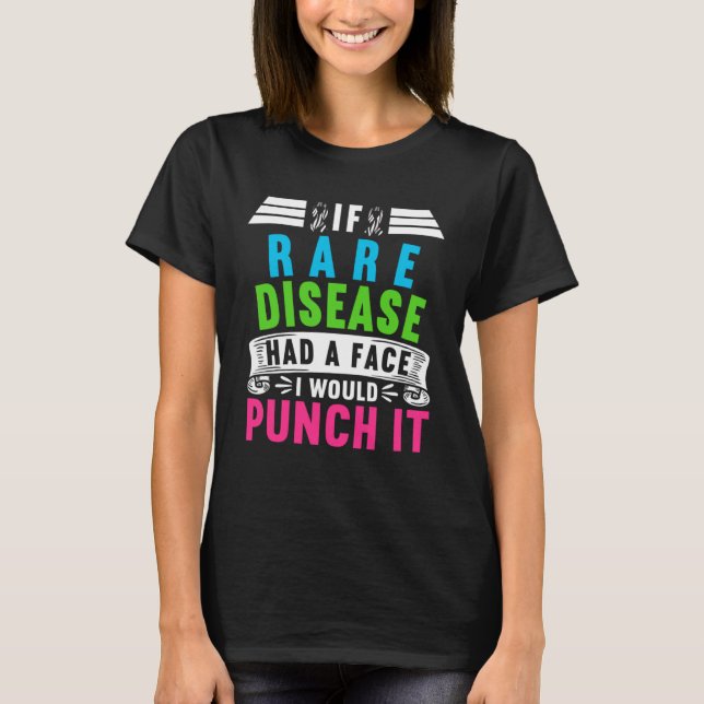 Zebra Ribbon I If Rare Diseases Had A Face I Would T Shirt (Framsida)