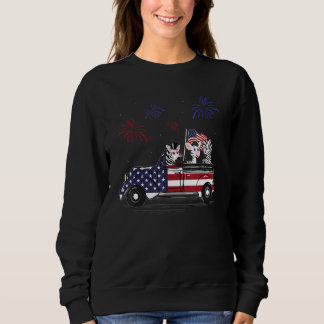 Zebra Riding Lastbil American Flagga Fireworks 4:e T Shirt