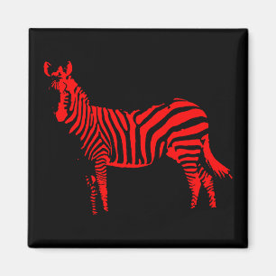 Zebra Röd Siluett Kylskåpsmagnet