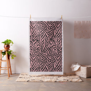 Zebra Rosa och svart Tyg