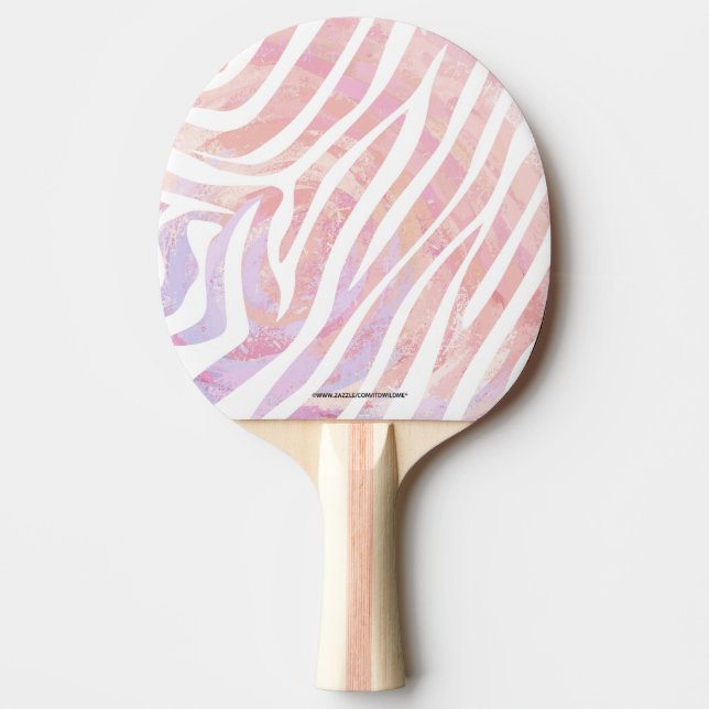 Zebra Rosa och vit utskrift Pingisracket (Framsidan)