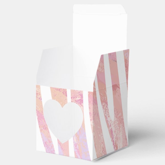 Zebra Rosa och vit utskrift Presentaskar (Öppnad)