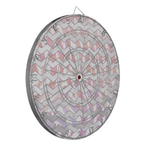 Zebra Rosa och White Chevron Darttavla