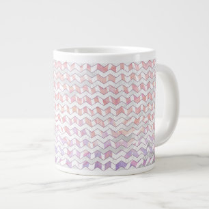 Zebra Rosa och White Chevron Jumbo Mugg