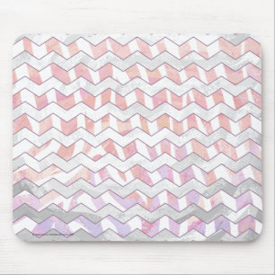Zebra Rosa och White Chevron Musmatta