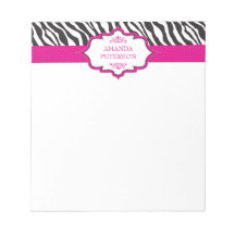 Zebra Rosa Ribbon Anteckningsblock