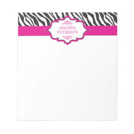 Zebra Rosa Ribbon Anteckningsblock