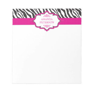 Zebra Rosa Ribbon Anteckningsblock