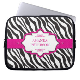 Zebra Rosa Ribbon Electronics Bag Laptop Sleeve