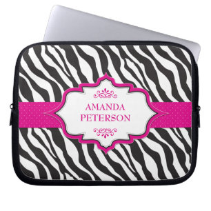 Zebra Rosa Ribbon Electronics Bag Laptop Sleeve