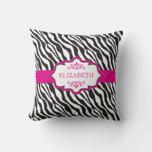 Zebra Rosa Ribbon MoJo Pillow Kudde