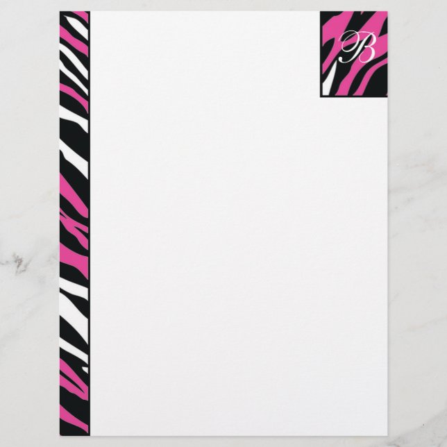 Zebra - Rosa & White Letterhead (Framsida)
