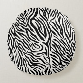 Zebra Round Dekorativ kudde (16 tum)