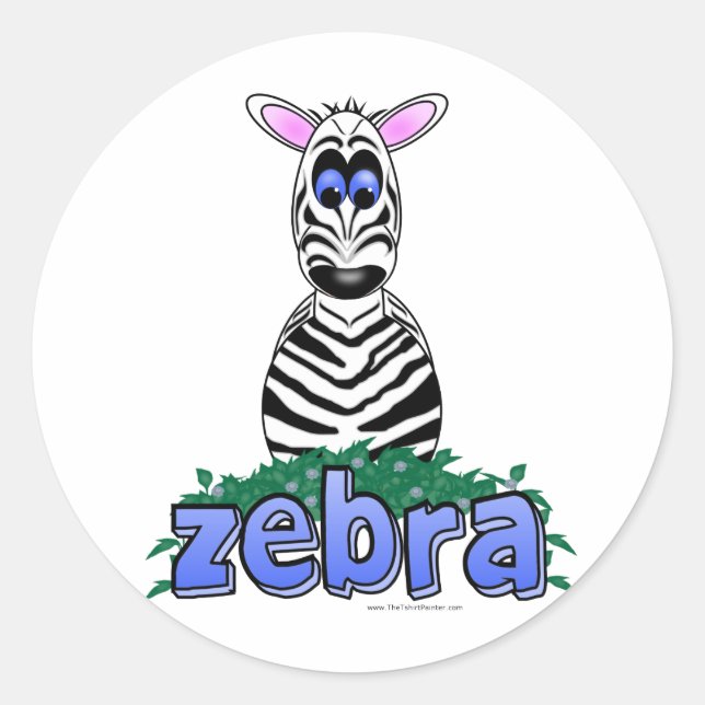 ZEBRA RUNT KLISTERMÄRKE (Framsida)