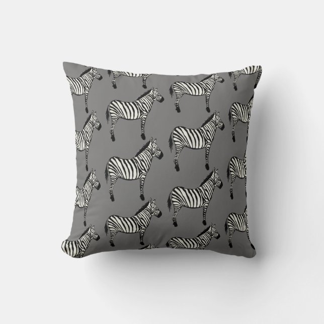 Zebra Safari Animal Print Dekorativ kudde (Framsida)