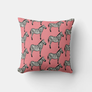 Zebra Safari Animal Print Peach Dekorativ kudde
