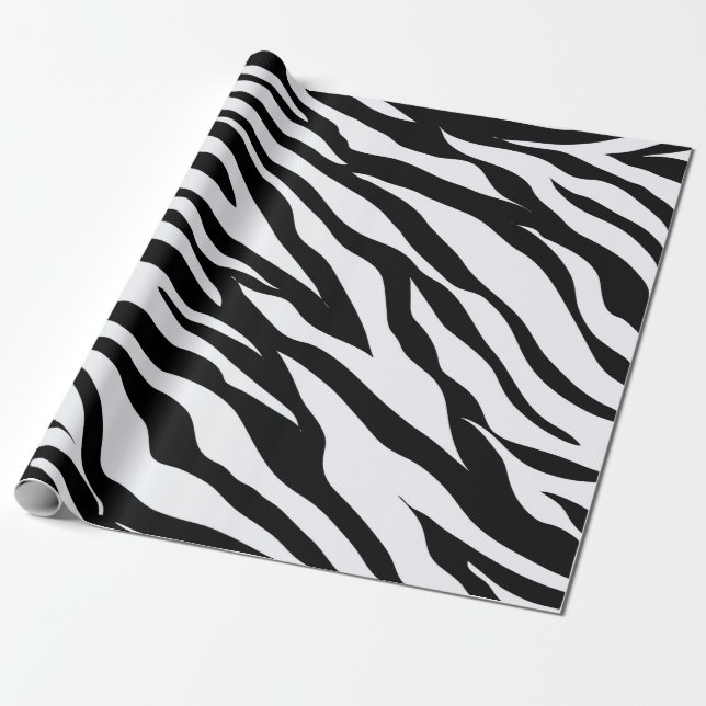 Zebra Safari Animal Rand Mönster Wrapping Papper Presentpapper (Utrullad)