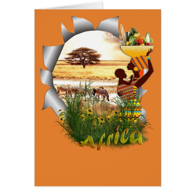 Zebra-Safari i Afrika Hälsningskort (Framsidan)