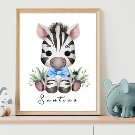 Zebra Safari Nursery Affisch – Djungel Väggkonst f