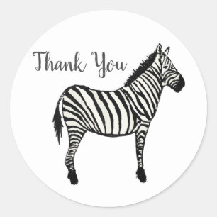 Zebra Safari Party Tack Stickers Runt Klistermärke