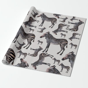 Zebra Safari Vintage Illustration Presentpapper