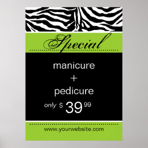 Zebra Salon Spa Poster Trendig Lime Green