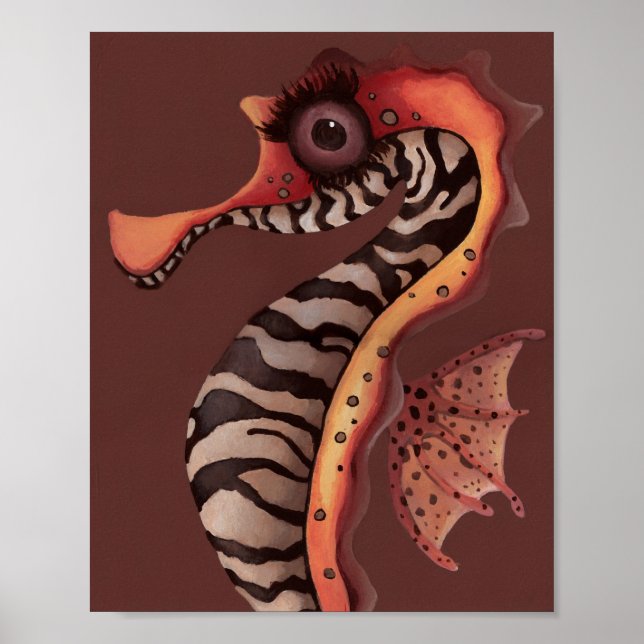 Zebra Seahorse Poster (Framsidan)
