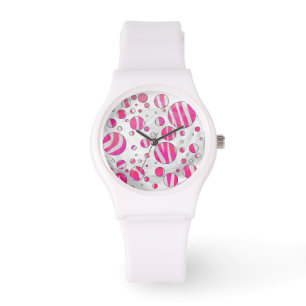 Zebra Shock rosa och vit utskrift Armbandsur