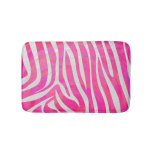 Zebra Shock rosa och vit utskrift Badrumsmatta