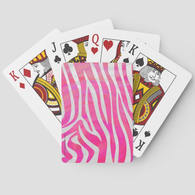 Zebra Shock rosa och vit utskrift Casinokort (Baksidan)