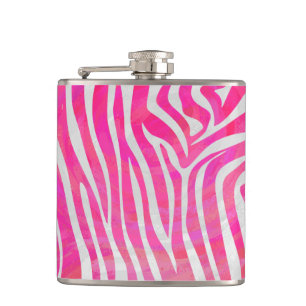 Zebra Shock rosa och vit utskrift Fickplunta