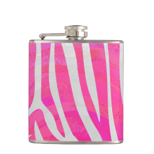 Zebra Shock rosa och vit utskrift Fickplunta