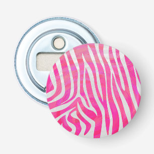 Zebra Shock rosa och vit utskrift Flasköppnare
