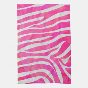 Zebra Shock rosa och vit utskrift Kökshandduk