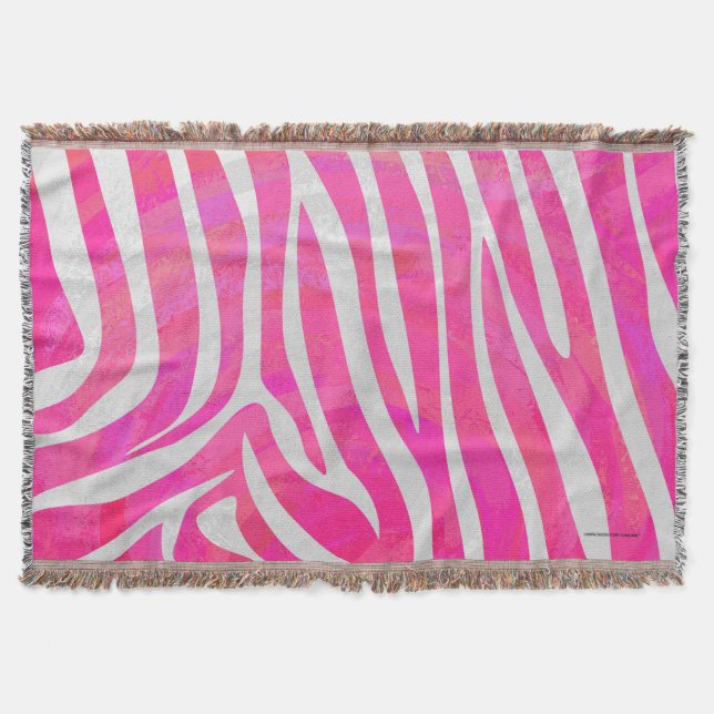 Zebra Shock rosa och vit utskrift Mysfilt (Framsidan)