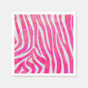 Zebra Shock rosa och vit utskrift Pappersservett