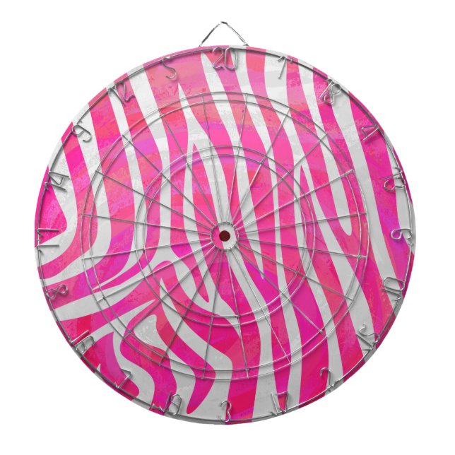 Zebra Shock rosa och vit utskrift Piltavla (Framsidan)
