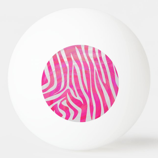 Zebra Shock rosa och vit utskrift Pingisboll (Framsidan)