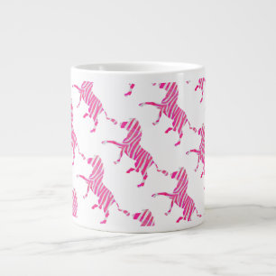 Zebra Shock rosa och White Silhouette Jumbo Mugg