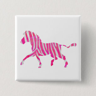 Zebra Shock rosa och White Silhouette Knapp