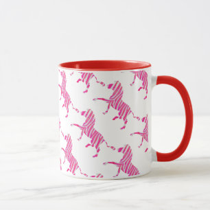Zebra Shock rosa och White Silhouette Mugg