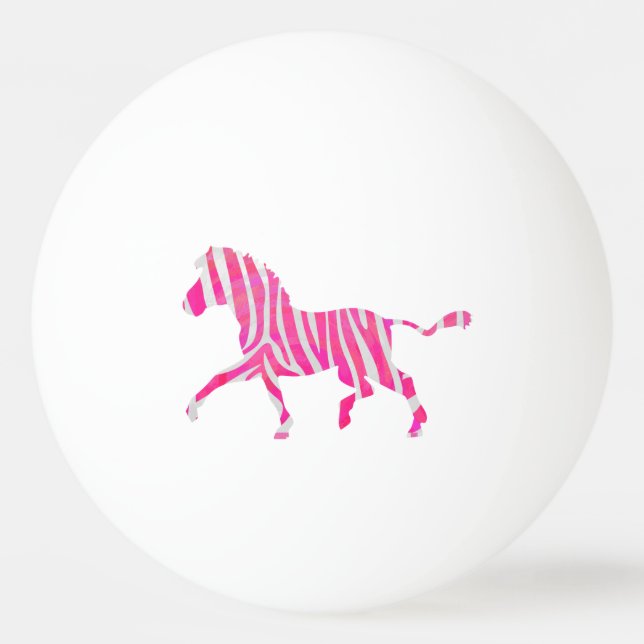 Zebra Shock rosa och White Silhouette Pingisboll (Baksidan)