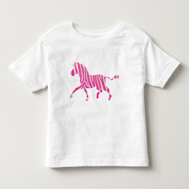 Zebra Shock rosa och White Silhouette T Shirt (Framsida)