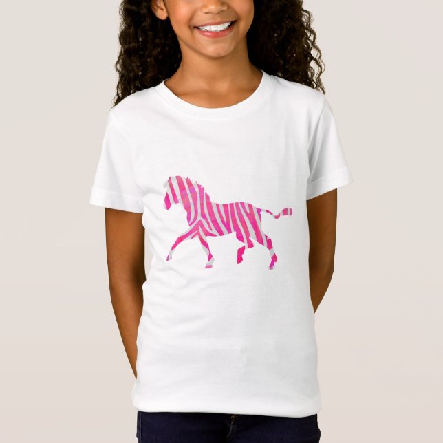 Zebra Shock rosa och White Silhouette Tee (Framsida)