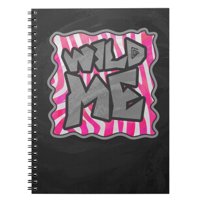 Zebra Shock rosa och White Vild me Anteckningsbok (Framsidan)