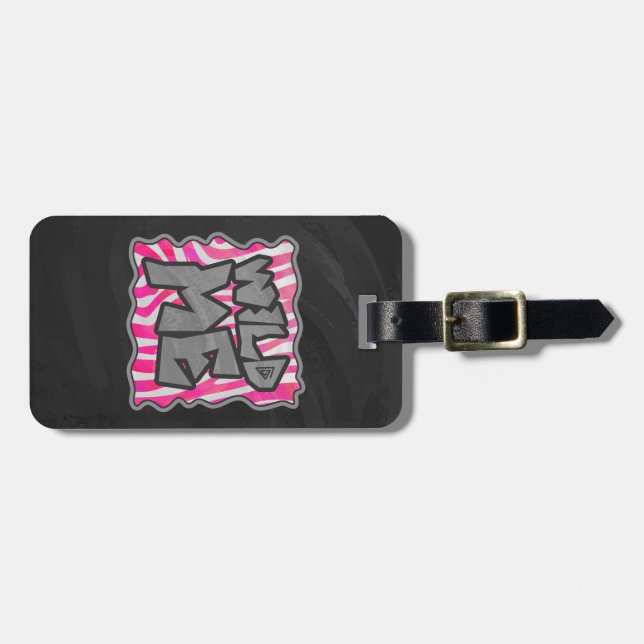 Zebra Shock rosa och White Vild me Bagagebricka (Horisontell Framsida)