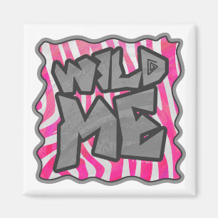 Zebra Shock rosa och White Vild me Magnet