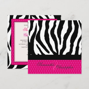 ZEBRA+SHOCK ROSA POLKA DOTS DIY FÄRGER INBJUDNINGAR
